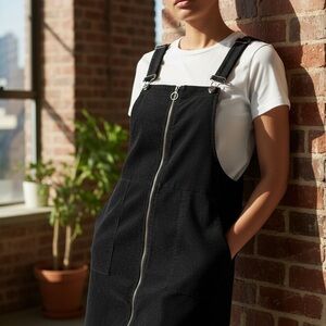 Black Denim Overalls